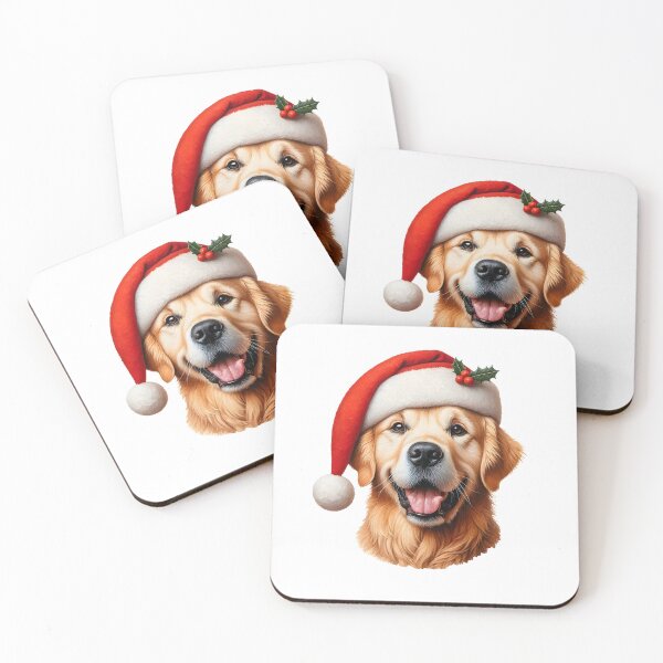 Item preview, Happy Golden Retriever Dog with  Christmas Hat | Merry Woofmas  designed and sold by TheMostLikely.