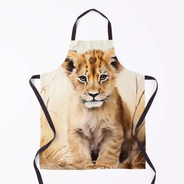 Item preview, Cute African baby lion cub, little wild cat predator animal in tropical savanna wildlife nature watercolor painting designed and sold by NBSStore.
