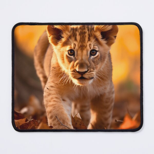 Item preview, Cute African baby lion cub, little wild cat predator animal in tropical savanna wildlife nature designed and sold by NBSStore.