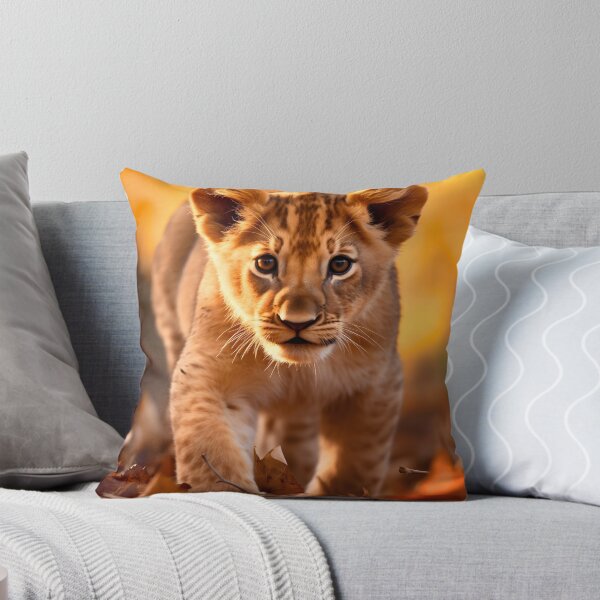 Item preview, Cute African baby lion cub, little wild cat predator animal in tropical savanna wildlife nature designed and sold by NBSStore.