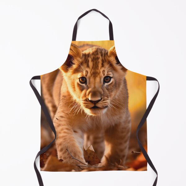 Item preview, Cute African baby lion cub, little wild cat predator animal in tropical savanna wildlife nature designed and sold by NBSStore.