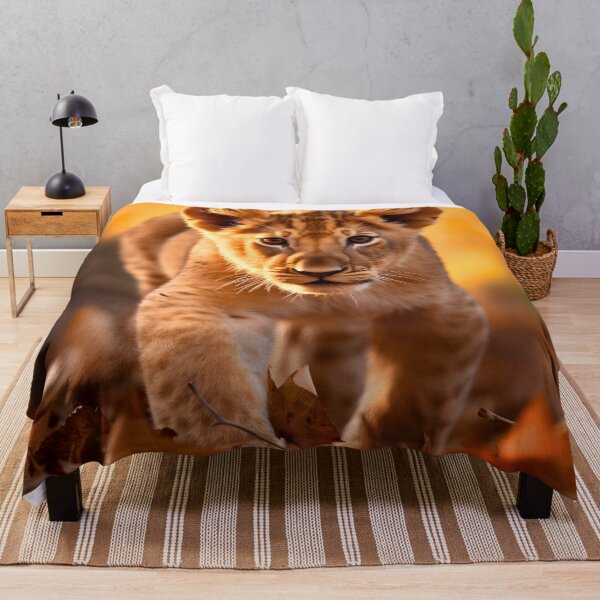 Item preview, Cute African baby lion cub, little wild cat predator animal in tropical savanna wildlife nature designed and sold by NBSStore.