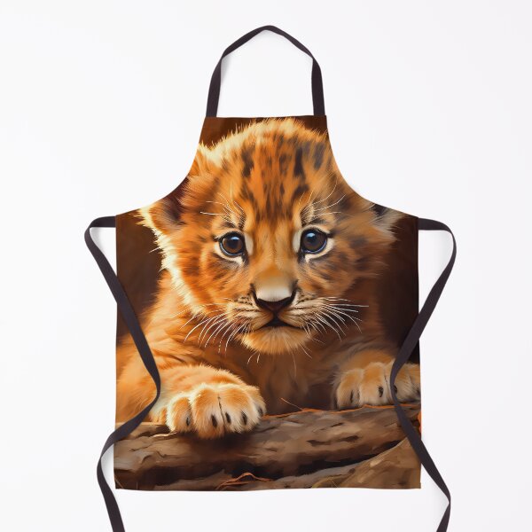 Item preview, Cute African baby lion cub, little wild cat predator animal in tropical savanna wildlife nature designed and sold by NBSStore.