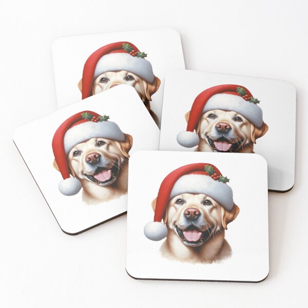 Item preview, Merry Woofmas | Happy Labrador Retriever Dog with Christmas Hat designed and sold by TheMostLikely.