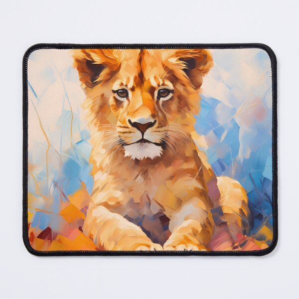 Item preview, Cute African baby lion cub, little wild cat predator animal in tropical savanna wildlife nature painting artwork. designed and sold by NBSStore.