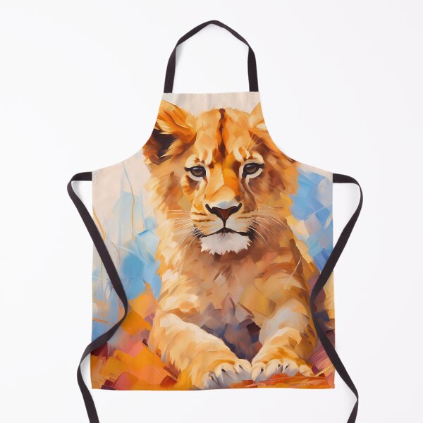 Item preview, Cute African baby lion cub, little wild cat predator animal in tropical savanna wildlife nature painting artwork. designed and sold by NBSStore.