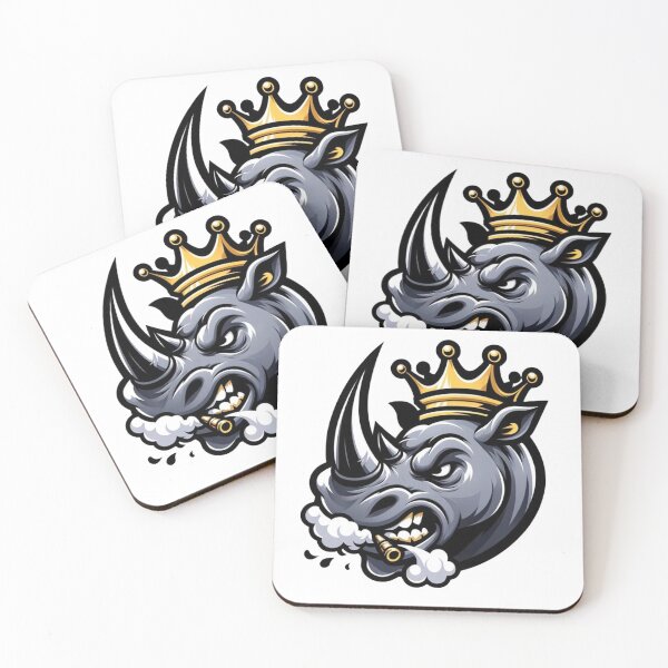 Item preview, "Wild Majesty: Grumpy King Rhino Rules the Fashion Jungle!" designed and sold by PromoPearceArte.