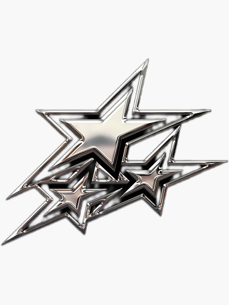 silver chrome stars  Sticker
