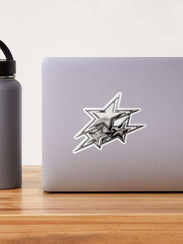 silver chrome stars  Sticker