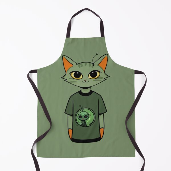 Item preview,  Cat and Alien - Whimsical Duo for Cosmic Cuteness designed and sold by Ikra Best.
