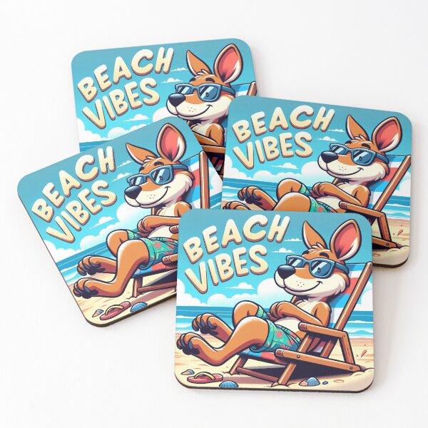 Item preview, Cute Cartoon Kangaroo "Beach Vibes" designed and sold by Zestpond.