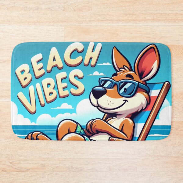 Item preview, Cute Cartoon Kangaroo "Beach Vibes" designed and sold by Zestpond.
