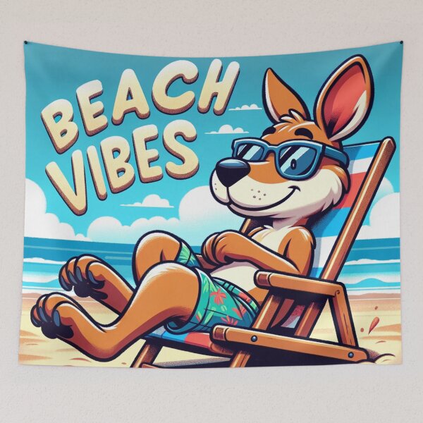 Item preview, Cute Cartoon Kangaroo "Beach Vibes" designed and sold by Zestpond.