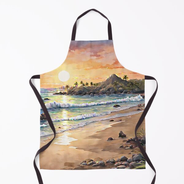 Item preview, Sunset Serenity at Dolphin Bay, Brazil: Watercolor Beauty designed and sold by LSVart.