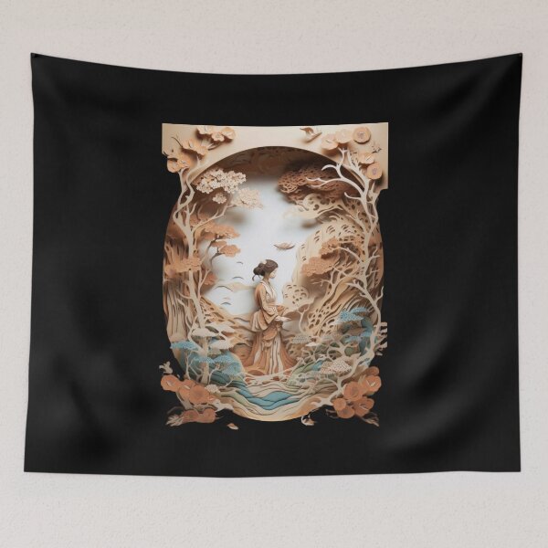 Item preview, 3D Geisha Art Antique Japan designed and sold by JAPANISTICstore.