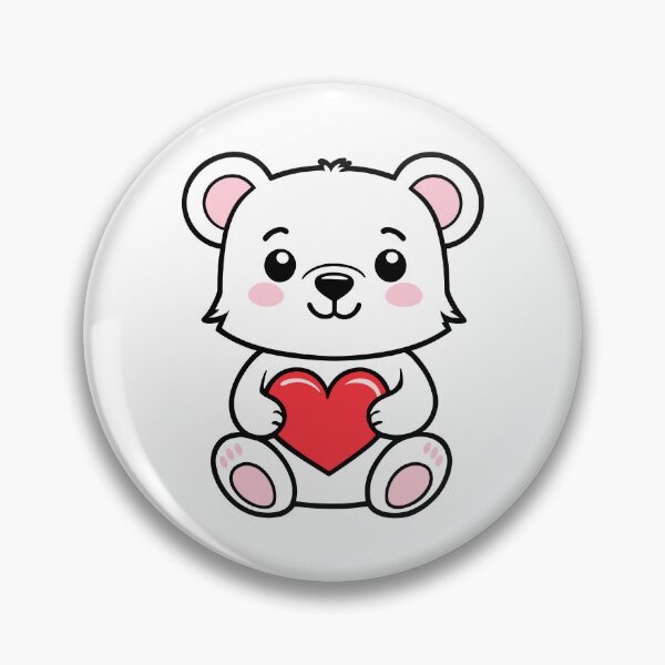 Item preview, White Bear cub with a heart designed and sold by MamikonarsRB.