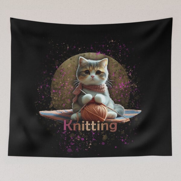 Item preview, Cat Knitting designed and sold by CrisMor-Art.