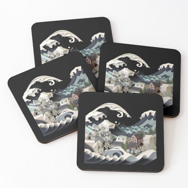 Item preview, 3D the great wake of kanagawa city designed and sold by JAPANISTICstore.