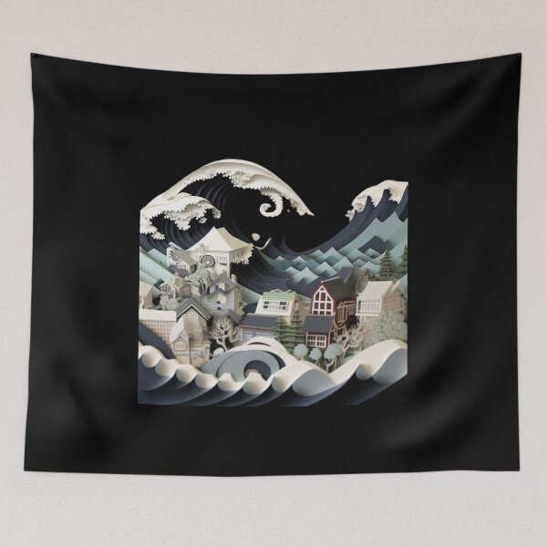 Item preview, 3D the great wake of kanagawa city designed and sold by JAPANISTICstore.