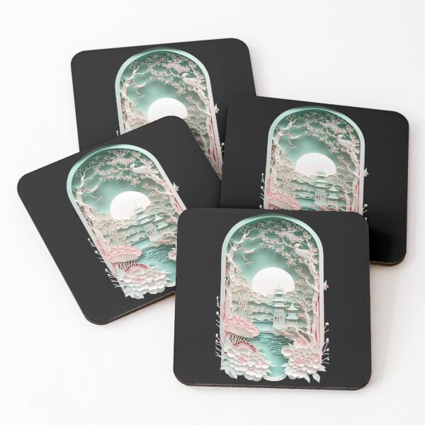 Item preview, 3D Landscape Moon Japan Sakuras designed and sold by JAPANISTICstore.