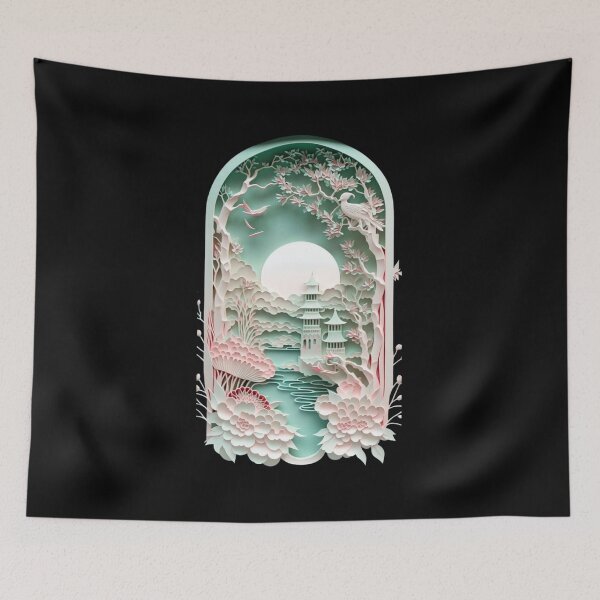 Item preview, 3D Landscape Moon Japan Sakuras designed and sold by JAPANISTICstore.