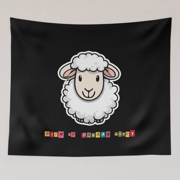Item preview, Smiling sheep (born to baaa happy) designed and sold by ViaNature.