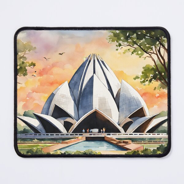 Item preview, Serenity at Sunset: Lotus Temple Delhi, India, Watercolor Beauty designed and sold by LSVart.