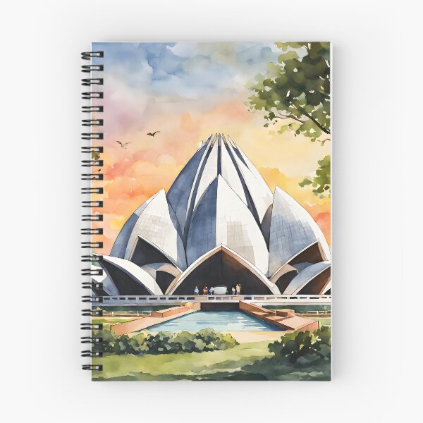 Item preview, Serenity at Sunset: Lotus Temple Delhi, India, Watercolor Beauty designed and sold by LSVart.