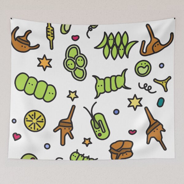 Item preview, Microalgae and cyanobacteria cartoon illustration, Cute Algae and Plankton Art designed and sold by thurakitdew.
