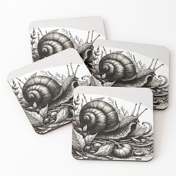 Item preview, Mystic Snail Kingdom in Monochrome designed and sold by PictorialWhimsy.