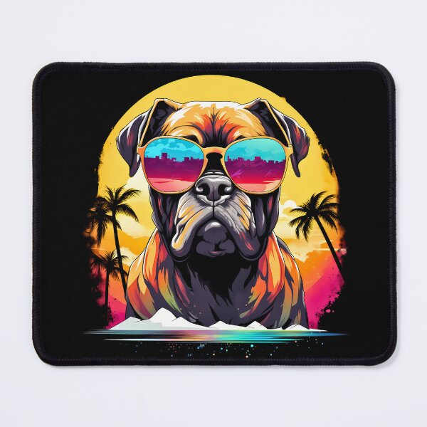 Item preview, Cool boxer mixed with pitbull dog breed wearing sunglasses illustration designed and sold by NBSStore.
