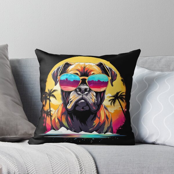 Item preview, Cool boxer mixed with pitbull dog breed wearing sunglasses illustration designed and sold by NBSStore.