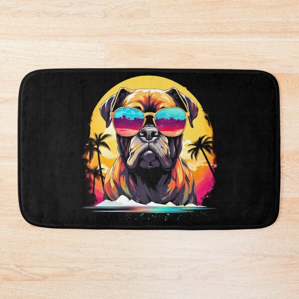 Item preview, Cool boxer mixed with pitbull dog breed wearing sunglasses illustration designed and sold by NBSStore.