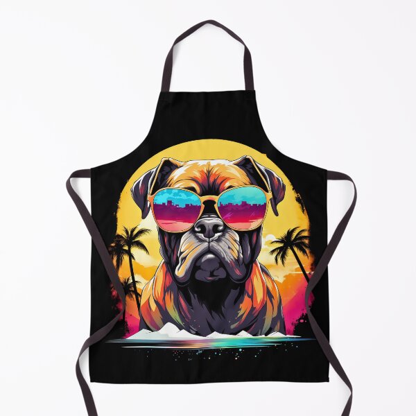 Item preview, Cool boxer mixed with pitbull dog breed wearing sunglasses illustration designed and sold by NBSStore.