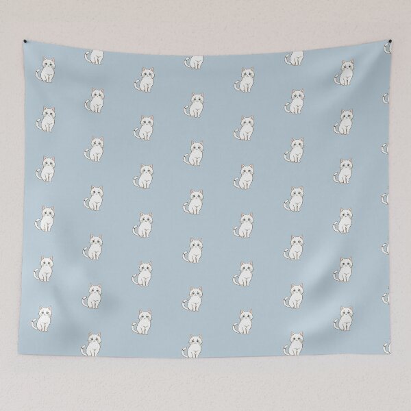Item preview, a cute cat │sky blue designed and sold by WshopTy.