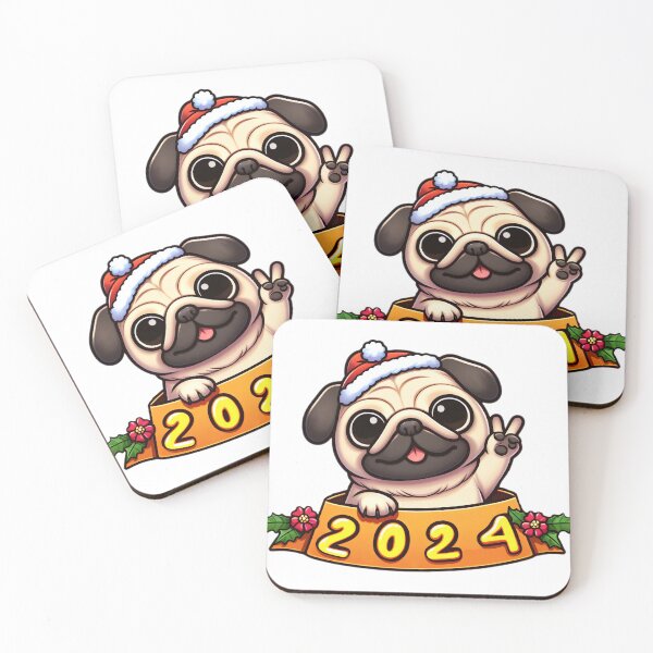 Item preview, Pug's Pawsperous Wish: Happy 2024! designed and sold by EpicPaws.
