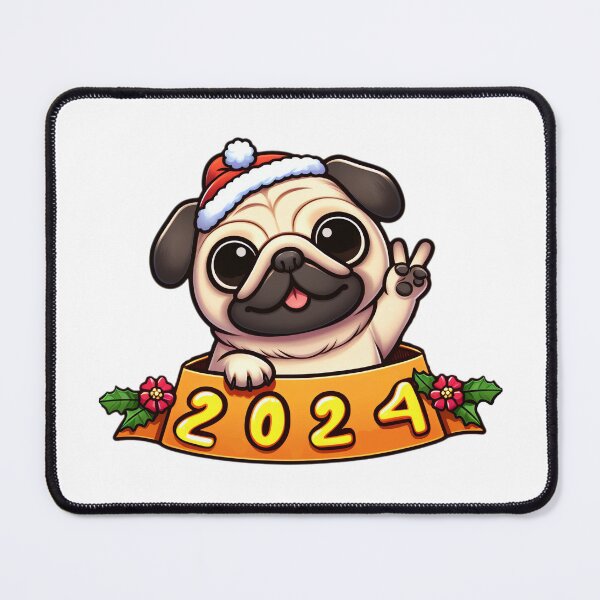 Item preview, Pug's Pawsperous Wish: Happy 2024! designed and sold by EpicPaws.