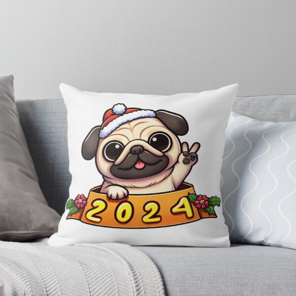 Item preview, Pug's Pawsperous Wish: Happy 2024! designed and sold by EpicPaws.