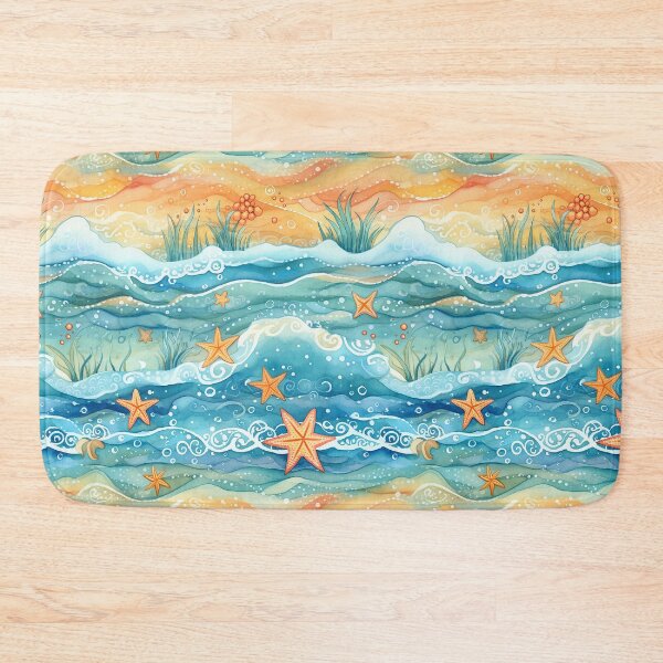 Item preview, Waves & Starfish Pattern 6 designed and sold by mushizaman.