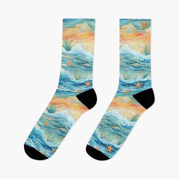 Item preview, Waves & Starfish Pattern 6 designed and sold by mushizaman.