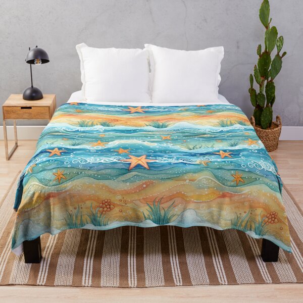 Item preview, Waves & Starfish Pattern 6 designed and sold by mushizaman.