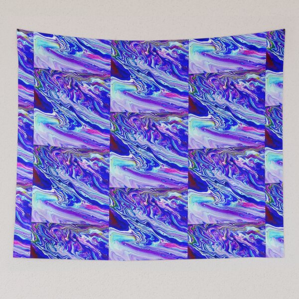 Item preview, Blue and Purple Layers - Acrylic Paint Pour designed and sold by Amy  Grover.
