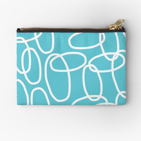 Lilac Cat Links Teal Zipper Pouch