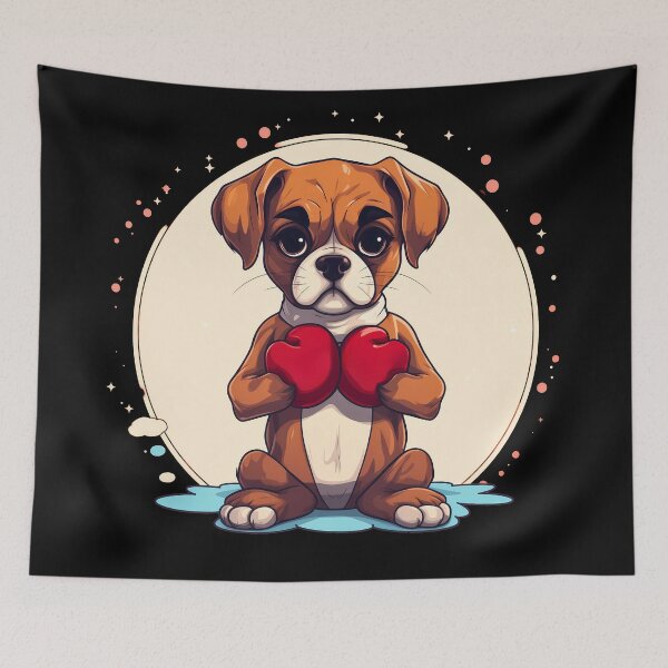 Item preview, Funny boxer dog breed with boxing gloves illustration designed and sold by NBSStore.