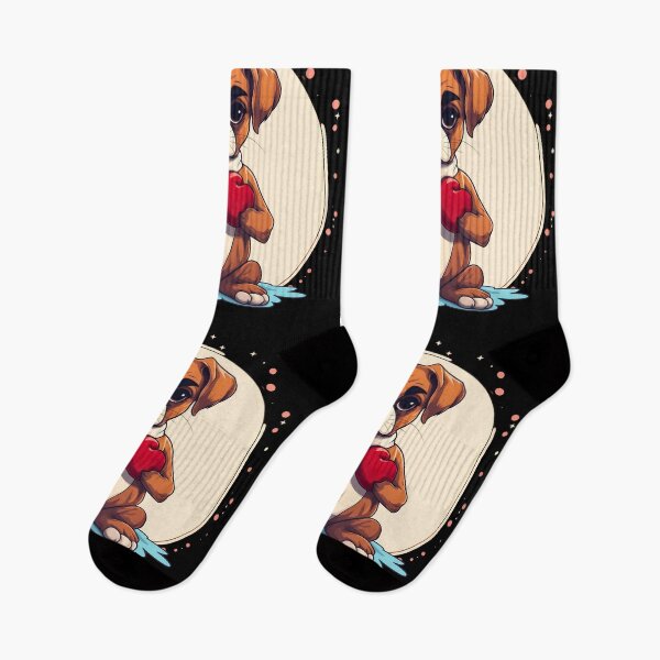 Item preview, Funny boxer dog breed with boxing gloves illustration designed and sold by NBSStore.