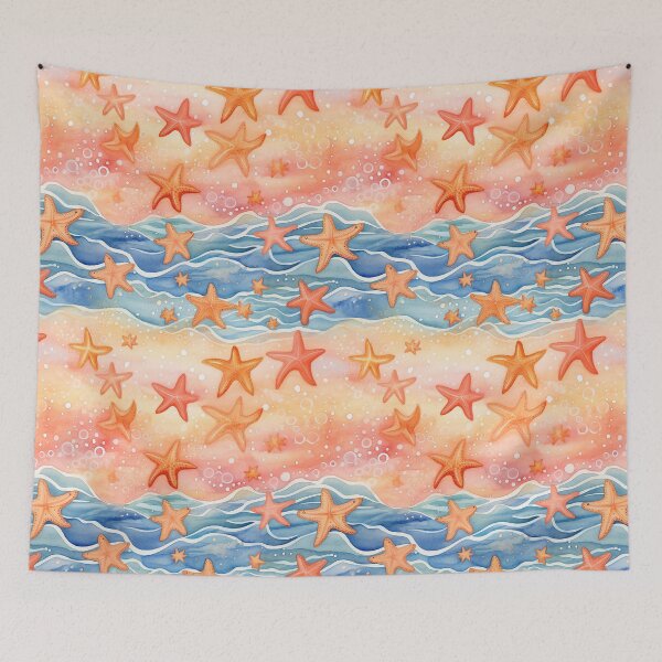 Item preview, Waves & Starfish Pattern 7 designed and sold by mushizaman.