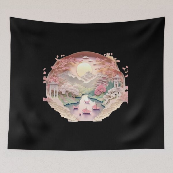 Item preview, 3D Landscape River Japan Antique designed and sold by JAPANISTICstore.