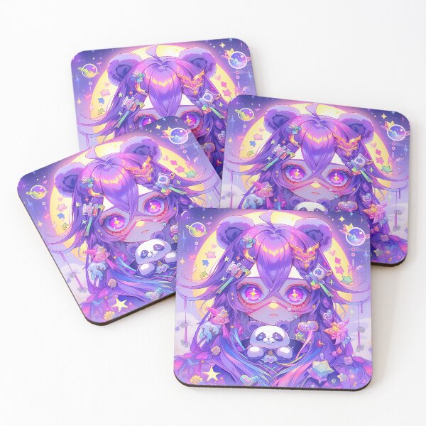 Item preview, Cosmic Purple Fantasy Panda Anime Girl designed and sold by bubblegoth.