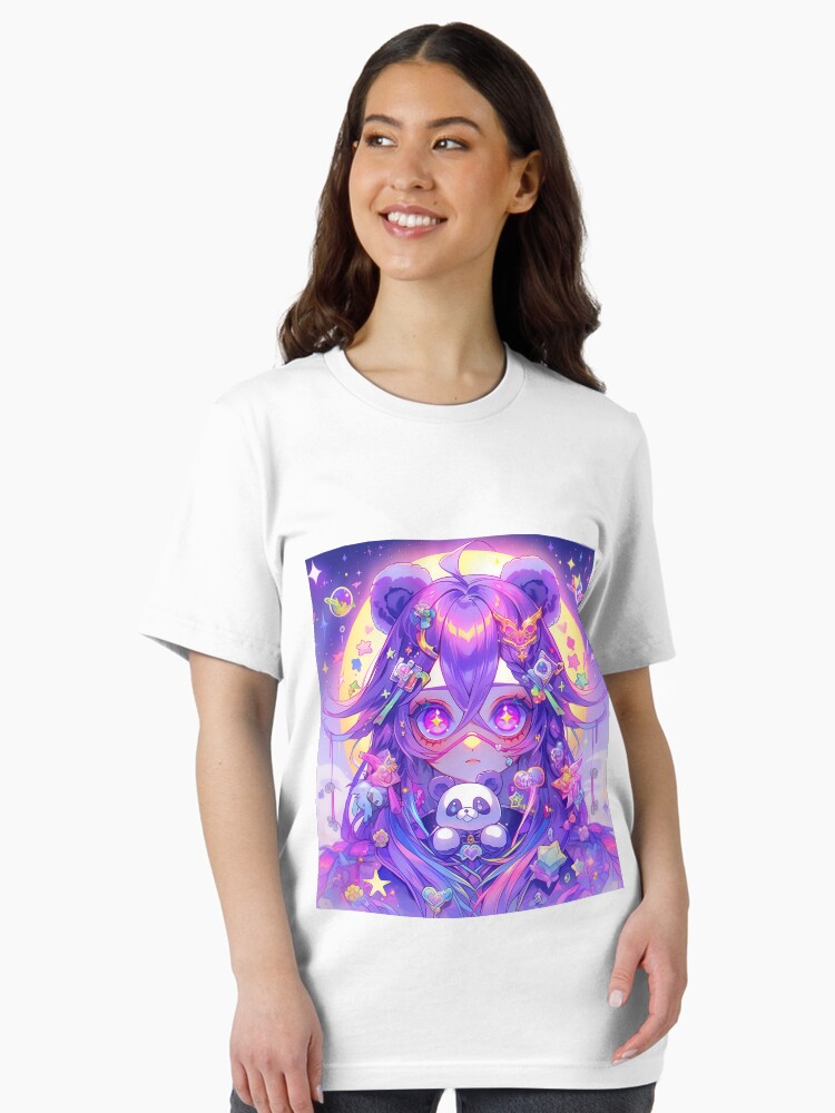 Cosmic Purple Fantasy Panda Anime Girl Essential T-Shirt