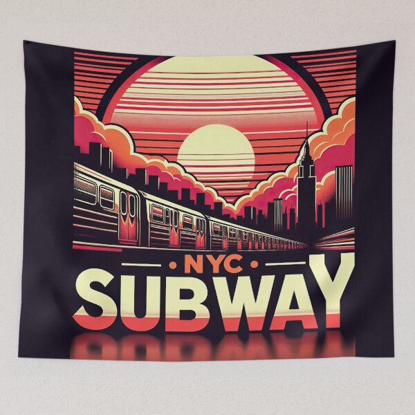 Item preview, New York Subway Retro NYC Subway Train designed and sold by MayaDelaye.